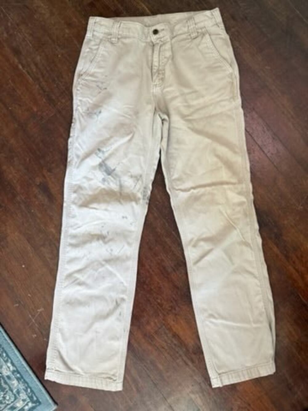Carhartt Relaxed Fit Utility Pants Mens 32x32 Tan Distressed Western Wear Tan